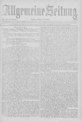 Allgemeine Zeitung Montag 10. Februar 1879