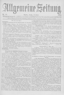 Allgemeine Zeitung Dienstag 18. Februar 1879