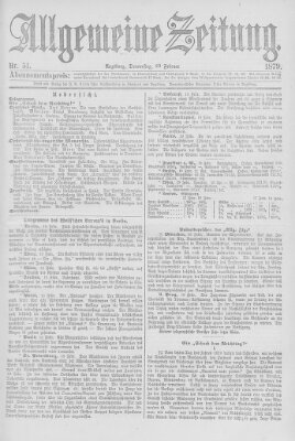 Allgemeine Zeitung Donnerstag 20. Februar 1879