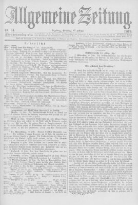 Allgemeine Zeitung Sonntag 23. Februar 1879