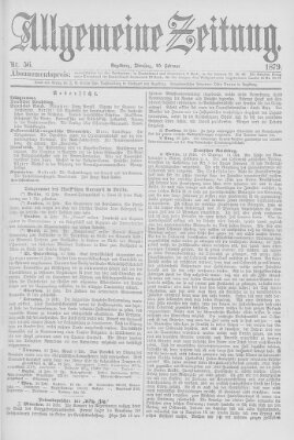 Allgemeine Zeitung Dienstag 25. Februar 1879