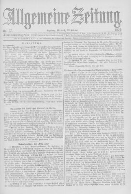 Allgemeine Zeitung Mittwoch 26. Februar 1879