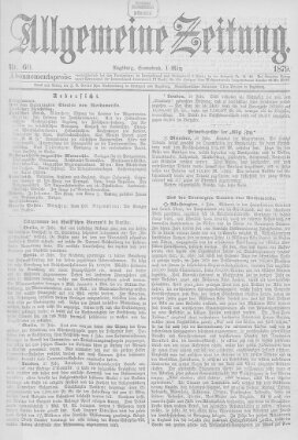 Allgemeine Zeitung Samstag 1. März 1879