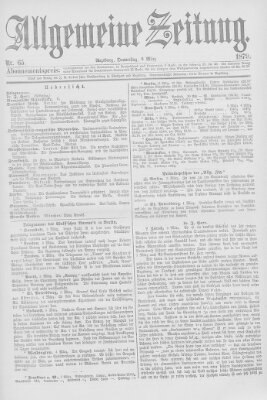 Allgemeine Zeitung Donnerstag 6. März 1879