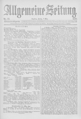 Allgemeine Zeitung Freitag 7. März 1879