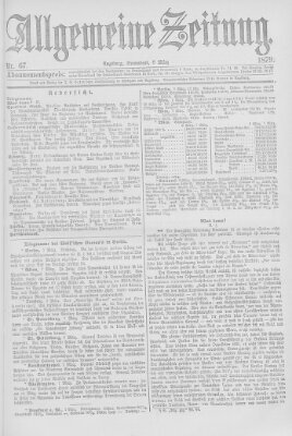 Allgemeine Zeitung Samstag 8. März 1879