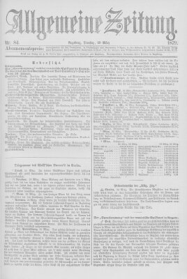 Allgemeine Zeitung Dienstag 25. März 1879