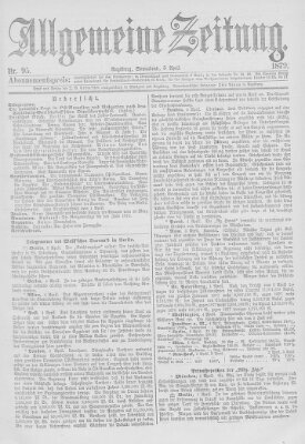 Allgemeine Zeitung Samstag 5. April 1879