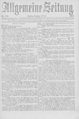 Allgemeine Zeitung Donnerstag 10. April 1879