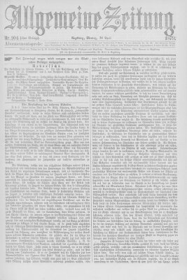 Allgemeine Zeitung Montag 14. April 1879