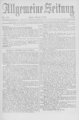 Allgemeine Zeitung Mittwoch 23. April 1879