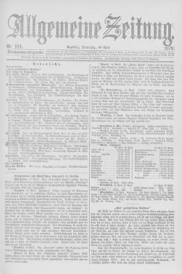 Allgemeine Zeitung Donnerstag 24. April 1879