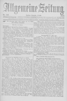 Allgemeine Zeitung Donnerstag 22. Mai 1879