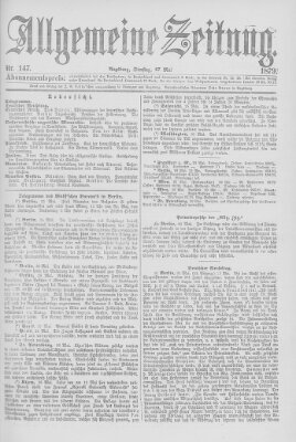 Allgemeine Zeitung Dienstag 27. Mai 1879