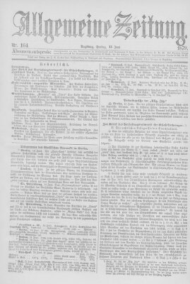 Allgemeine Zeitung Freitag 13. Juni 1879