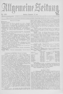 Allgemeine Zeitung Samstag 14. Juni 1879