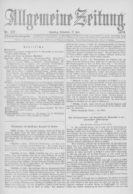 Allgemeine Zeitung Samstag 21. Juni 1879