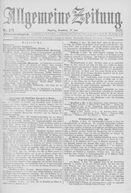 Allgemeine Zeitung Samstag 28. Juni 1879