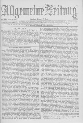 Allgemeine Zeitung Montag 30. Juni 1879