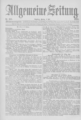 Allgemeine Zeitung Freitag 4. Juli 1879