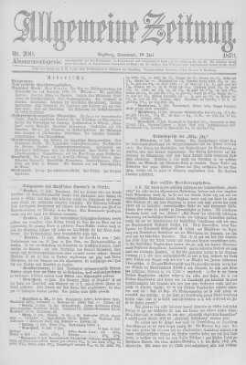 Allgemeine Zeitung Samstag 19. Juli 1879