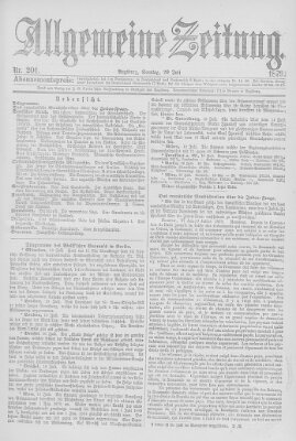 Allgemeine Zeitung Sonntag 20. Juli 1879