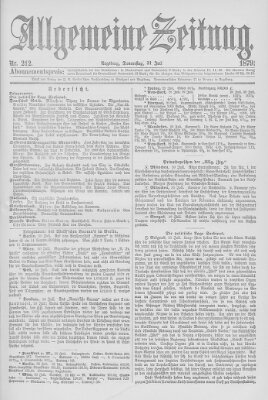 Allgemeine Zeitung Donnerstag 31. Juli 1879