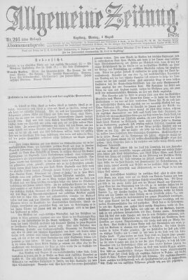 Allgemeine Zeitung Montag 4. August 1879