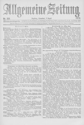 Allgemeine Zeitung Samstag 9. August 1879