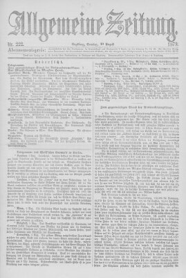 Allgemeine Zeitung Sonntag 10. August 1879