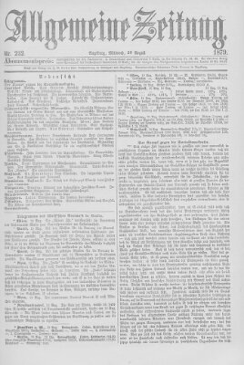 Allgemeine Zeitung Mittwoch 20. August 1879