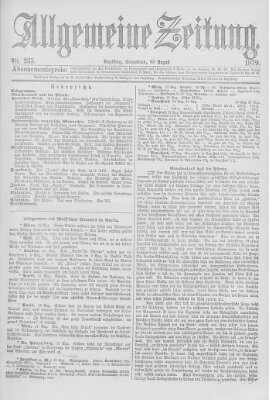 Allgemeine Zeitung Samstag 23. August 1879