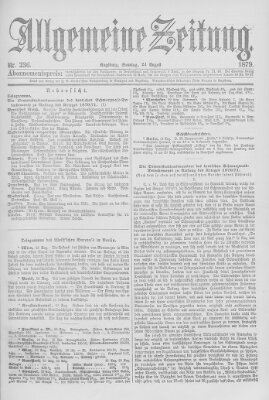 Allgemeine Zeitung Sonntag 24. August 1879