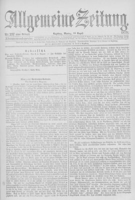 Allgemeine Zeitung Montag 25. August 1879