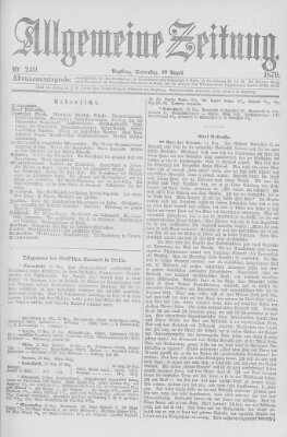 Allgemeine Zeitung Donnerstag 28. August 1879