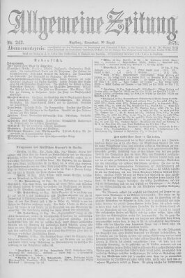 Allgemeine Zeitung Samstag 30. August 1879