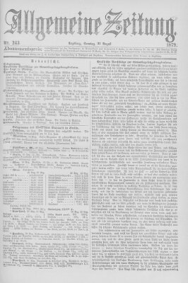 Allgemeine Zeitung Sonntag 31. August 1879