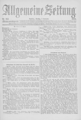 Allgemeine Zeitung Dienstag 2. September 1879