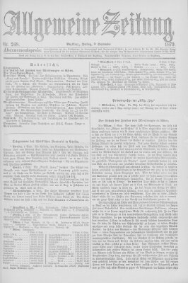 Allgemeine Zeitung Freitag 5. September 1879