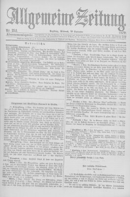 Allgemeine Zeitung Mittwoch 10. September 1879