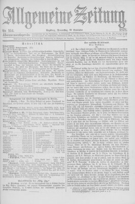 Allgemeine Zeitung Donnerstag 11. September 1879