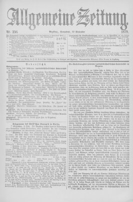 Allgemeine Zeitung Samstag 13. September 1879