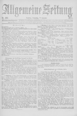 Allgemeine Zeitung Donnerstag 18. September 1879