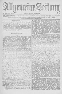 Allgemeine Zeitung Montag 22. September 1879