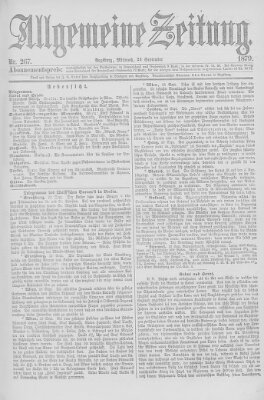 Allgemeine Zeitung Mittwoch 24. September 1879