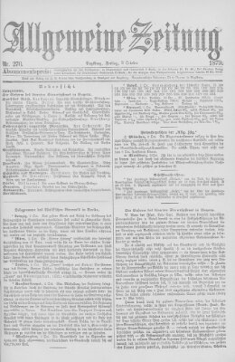 Allgemeine Zeitung Freitag 3. Oktober 1879