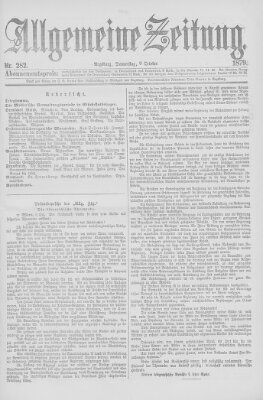 Allgemeine Zeitung Donnerstag 9. Oktober 1879