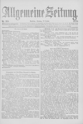 Allgemeine Zeitung Sonntag 12. Oktober 1879