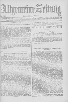 Allgemeine Zeitung Mittwoch 15. Oktober 1879