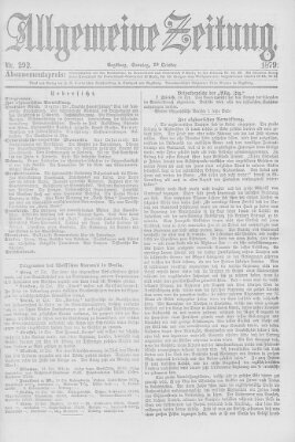 Allgemeine Zeitung Sonntag 19. Oktober 1879